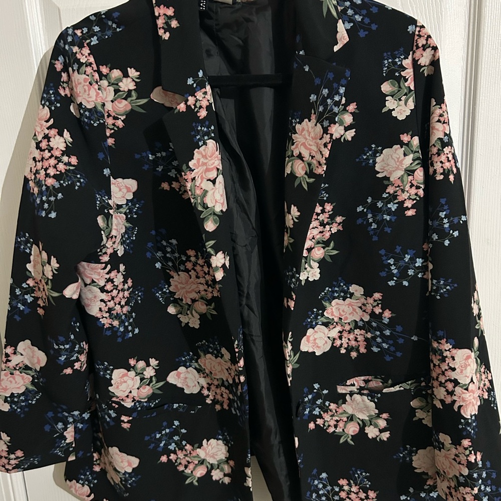 H&M Black Floral Women's Blazer